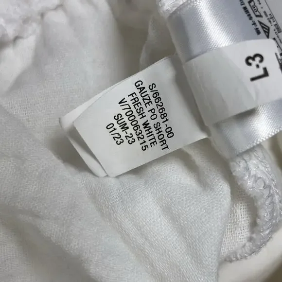 GAP WOMENS 100% Cotton White Gauze PO Shorts Fresh Drawstring Festival Summer - Picture 4 of 7